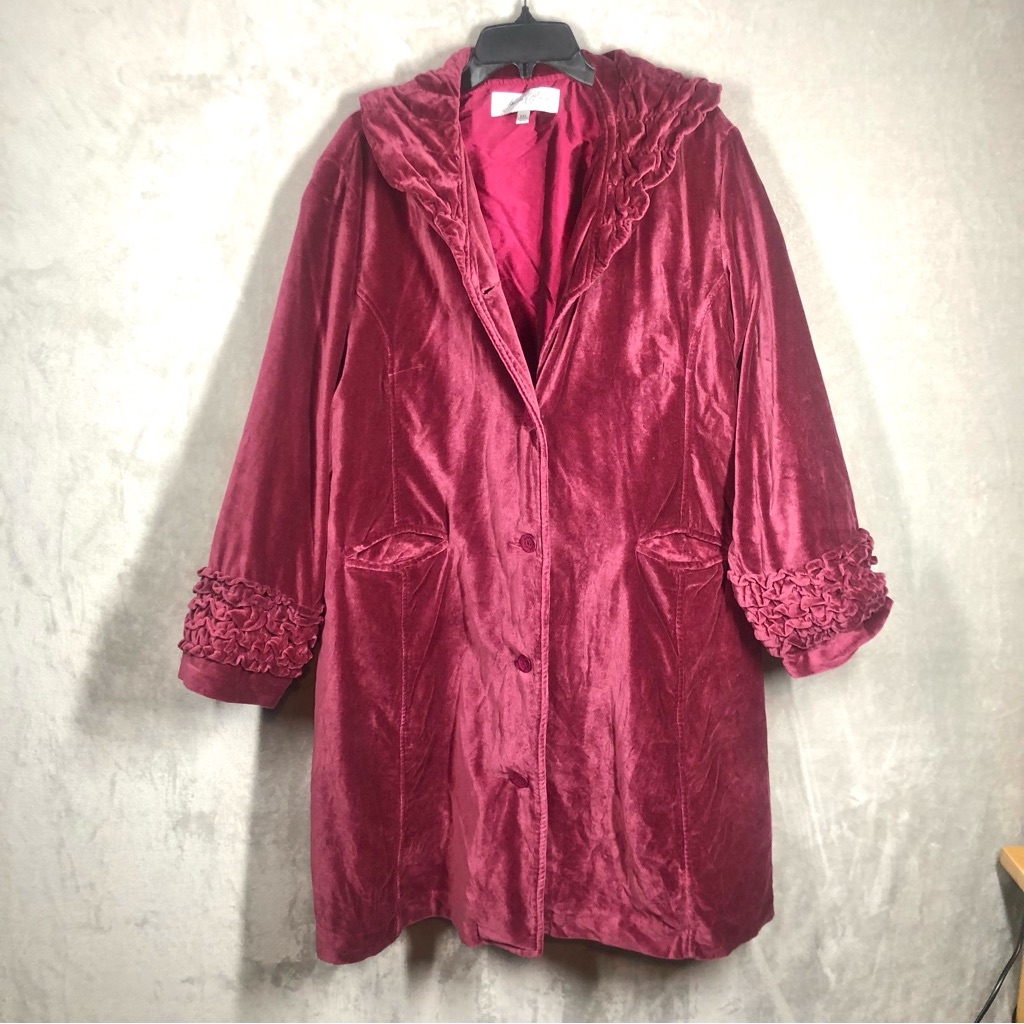 Hopeless Romantic Velvet Coat Size Xxl Burgundy Victorian Whimsigoth 90s Witchy